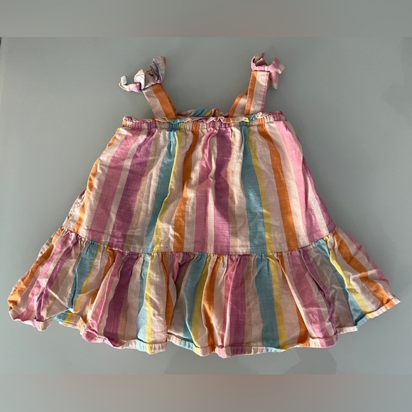 Cat & Jack Toddler Girls Striped Summer Dress 18 M Multicolor Cotton Sundress - Picture 1 of 11